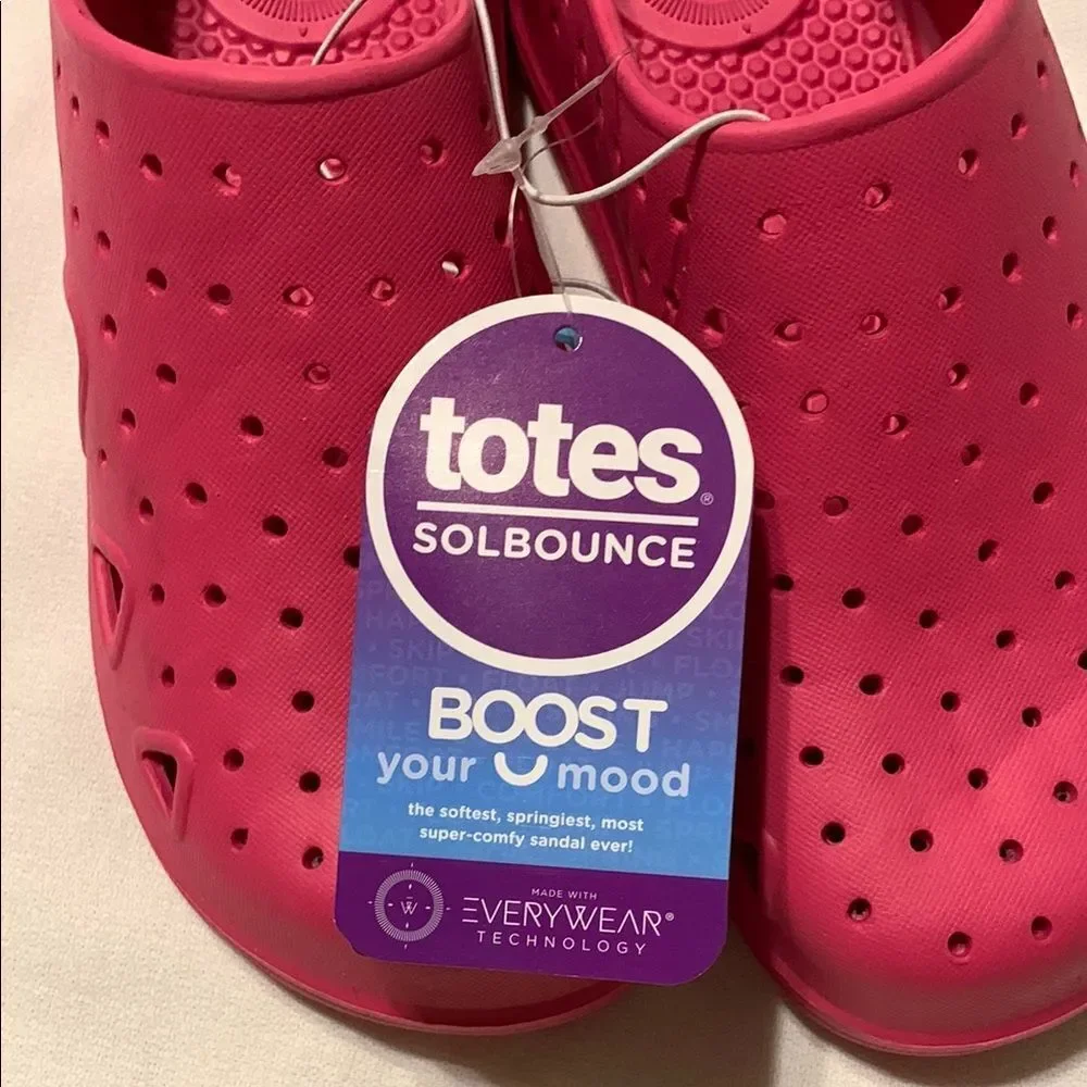 TOTES Red Water Shoes with Ventilation and Slip-On Design